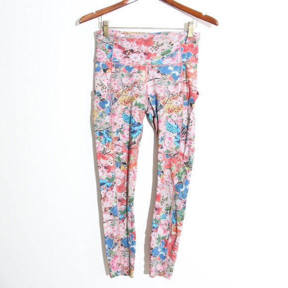 Lululemon Seawheeze 2018 Fast & Free 7/8 Tight II Floral Millefiori Coral Cherry - Picture 1 of 11